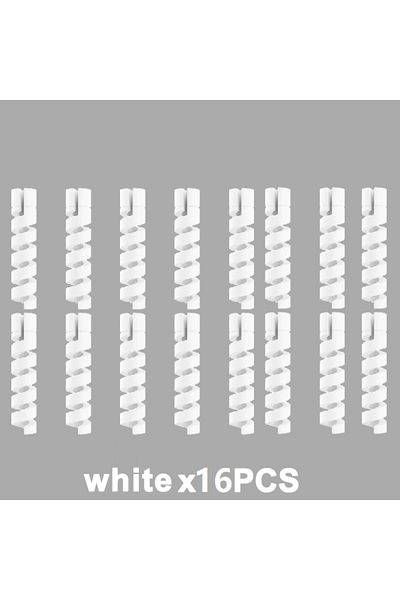 Choice 16 Pcs White Cable Protector Silicone Bobbin Winder Wire Protector For Iphone Usb Charger Cord Cable