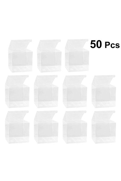 Choice 5x5x5cm 50pcs 50pcs Transparent Gift Box Candle Packaging Gift Box 5*5*5cm Pvc Wedding Candy Box Wed
