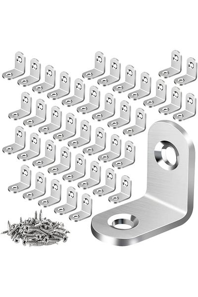 Choice 40pcs L Bracket Corner Bracket Set,metal L Brackets For Shelves Wood Furniture Cabinets Chairs Dr...