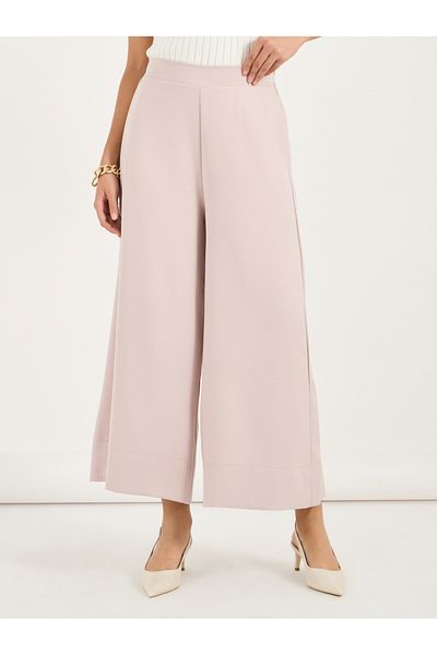 Styli Wide Leg Culotte Pants with Elastic Waistband