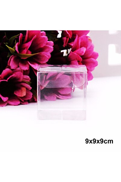 Choice 9x9x9 سم - 10 قطع من علب هدايا الحلوى الشفافة المربعة المصنوعة من مادة...