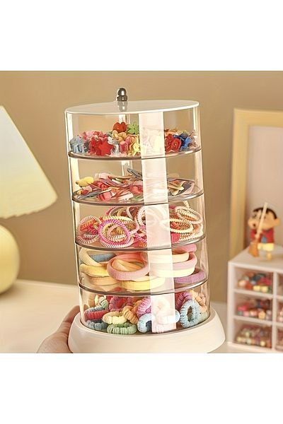 Choice Five Floors "elegant Keeper" Princess-themed Multi-layer Rotating Jewelry Organizer - Transparent, A