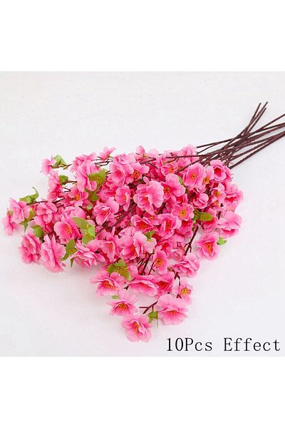 Choice 63cm Pink Sakura Artificial Flowers Bouquet For Garden Party Wedding Marriage Decoration Home Room D