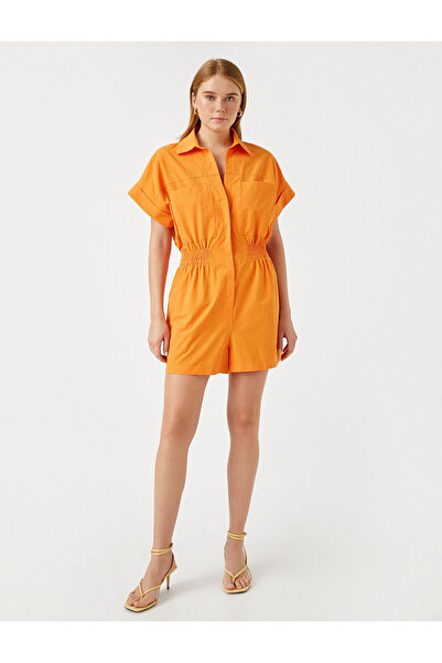 Koton Κοντομάνικη φόρμα από βαμβακερή ποπλίνα