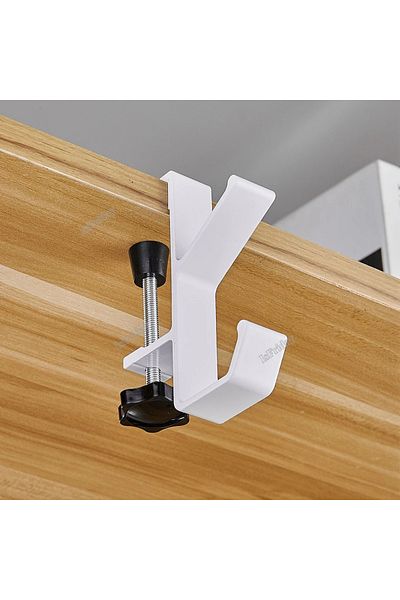 Choice M White 1pc Adjustable Desk Edge Hook Gaming Headset Desk Hanger Backpack Storage Hanging Hook Holde