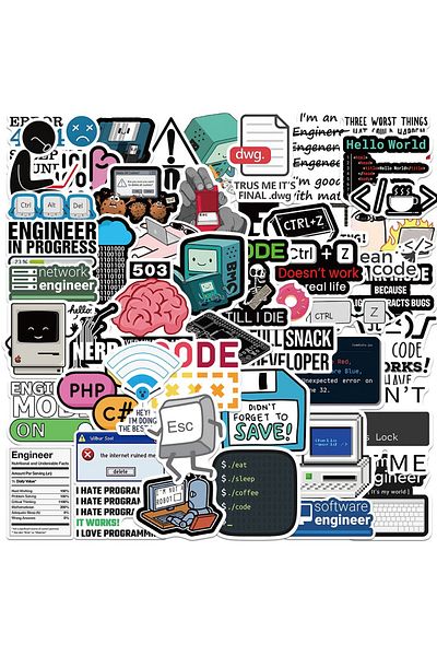 Choice Programming 50pcs 50pcs Engineer Programming Network Coding Hacker Stickers Diy Laptops Water Bottl
