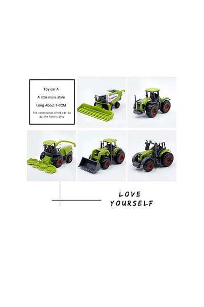 MSFTOYS Style-a Mini Alloy Farmer Car Alloy Engineering Car Tractor Toy Model Farm Vehicle Belt Boy Toy Car