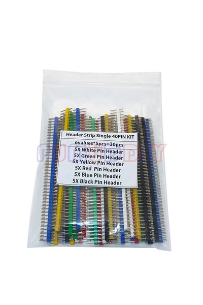 Choice 30pcs 40 Pin Breakable Pin Header 2.54mm Single Row Male Header Connector Kit Pcb Pin Strip For A...
