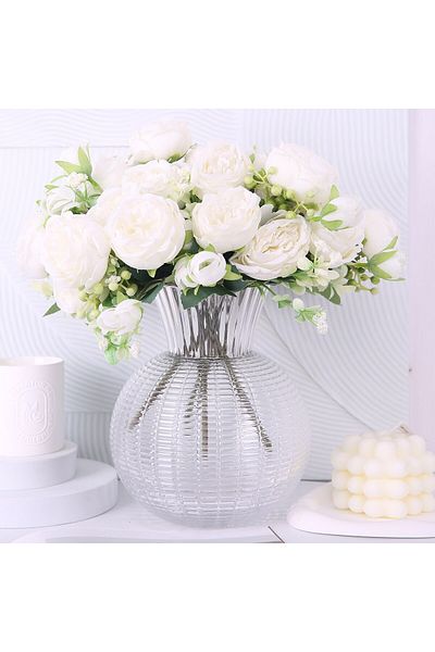 Choice China S 1pcs2pcs 9 Head Persian Rose Put Bunch Silk Fake Flower Wedding Home Decoration Simulation F