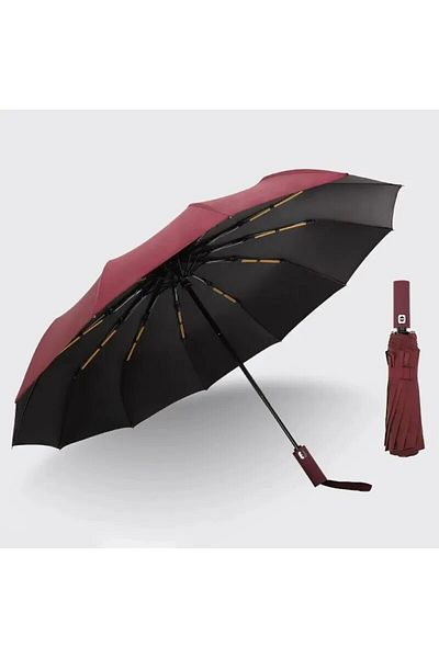 Choice 12 Bone Black Glue Fully Automatic Umbrella With Thick And Durable Keel Three Fold Umbrella UV Re...