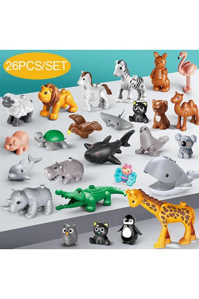 Choice 26pcs/set Big Size Figure Animals Block Farm Series Big Building Blocks Animals Series Toys For C...