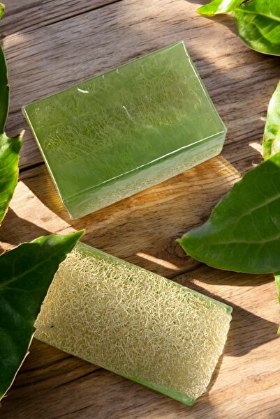 EM AMANOS BEAUTY Doğal Kabak Lifli Aloe Vera Özlü Sabun Yaşlanma Karşıtı Etki Cilt Bariyerini Güçlendirir Nemlendirir