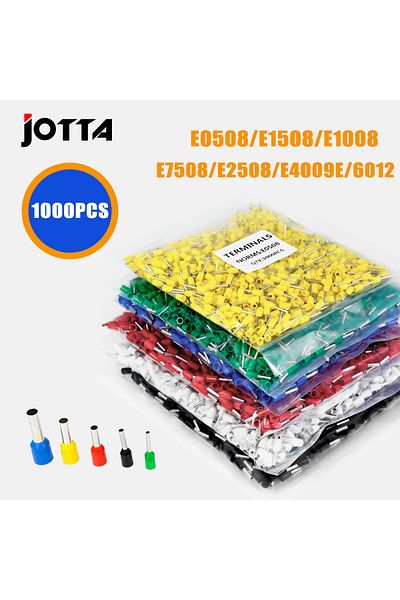 JOTTA E2508 أزرق 1000 قطعة/الحزمة طرف معزول لطرف الحبل E0508 1008 1508 7508 2508 طرف ضغط