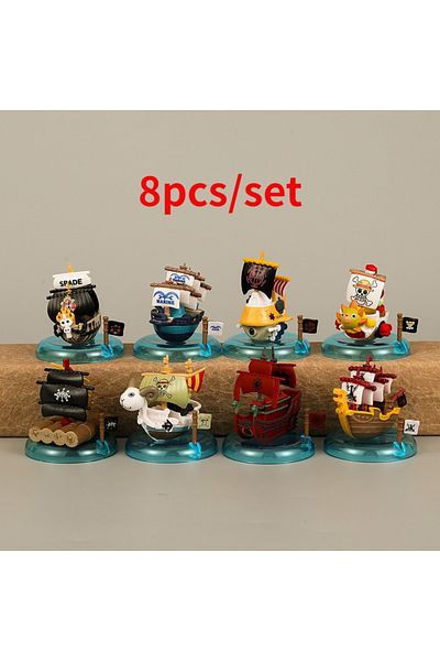 Choice 8pcs 8cm 8pcs/set Anime One Piece Figure Luffy Zoro Sanji Mini Pirate Ship Action Figure Pvc Model D