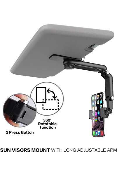 Choice Car sun visor phone holder multifunctional 360 ° Rotatable sun visor mobile phone holder with iph...