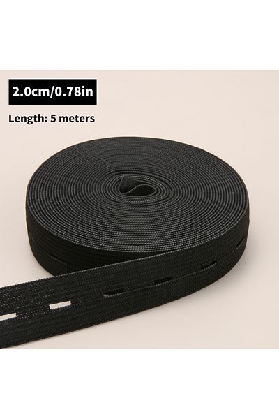 Choice Other Other Black20mm 5meters 5m Button Hole Elastic Belt, Braided Button Hole Elastic Belt, Elastic