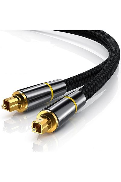 Choice كابل صوت بصري رقمي ذهبي بطول 1 متر وكابل محوري Toslink Spdif لمكبرات الصوت ومشغل Blu-ray وXbox 3
