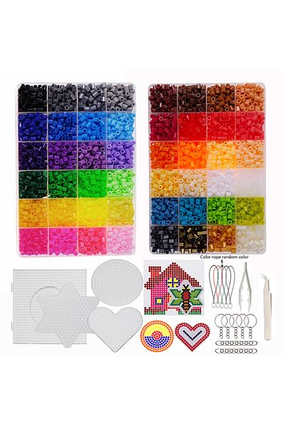 Choice 48 Colors 48 Colors 5mm Fuse Beads Kit Ironing Beads Pixel Art Diy Puzzle 3d Puzzles Toy Crafts Maki