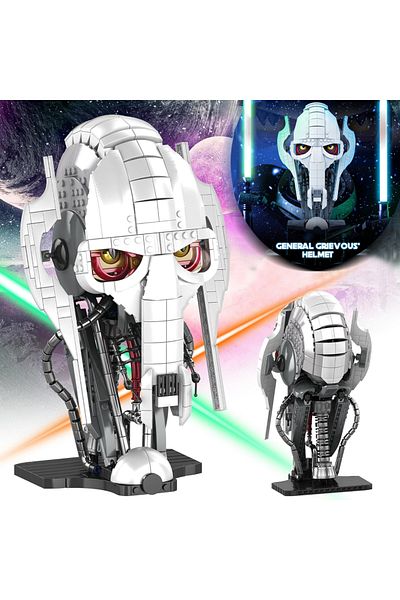 Choice 788 قطعة من مكعبات بناء خوذة الجنرال Grievous من MOC Idea، مجموعة نماذج خوذة تجميع...