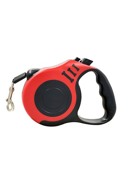 Choice 3 Meters Red Pet Traction Device, Pet Dog Automatic Retractable Traction Rope, Bone Printed Dog Walk