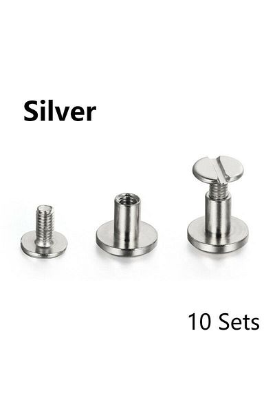 Choice 5x6mm Antique Silver 10sets Luggage Leather Metal Craft Solid Screw Nail Rivet Double Curved Head Be