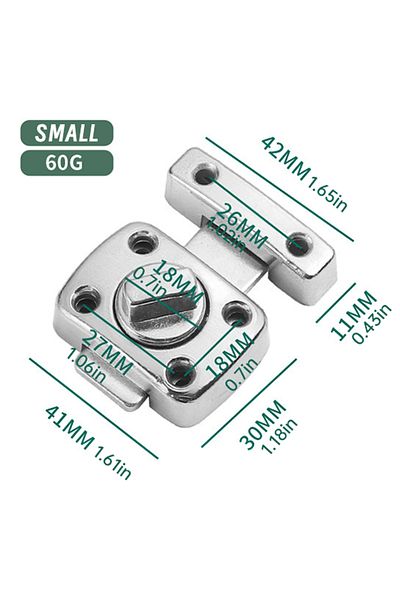 Choice 42x30mm Silvery With Screws 1pc Home Security Latch Rotate Bolt Latch Gate Latches Door Slide Lock T