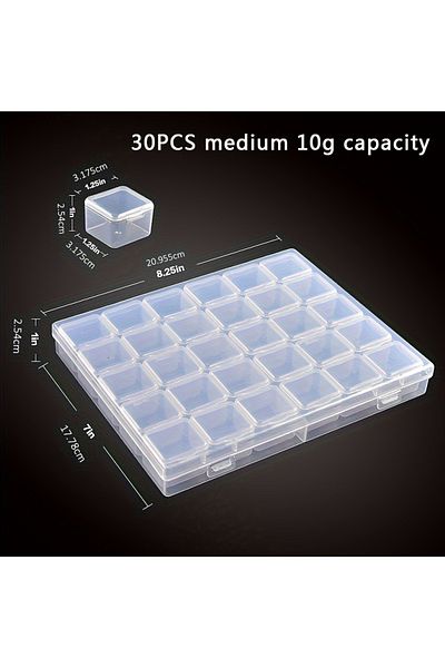 Choice 30pcs 10g Capacity Multifunctional Independent Transparent Packaging Box Set Suitable For Rice Beads