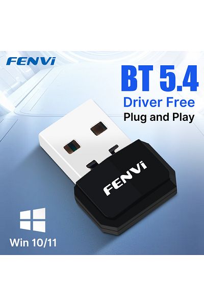 fenvi Black Usb Blue-tooth 5.4 Dongle Adapter Wireless Driver Free For Pc Mouse Keyboard Music Audio