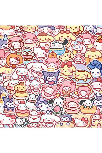 Choice 100pcs 100pcs Cute Cartoon Sanrio Stickers My Melody Kuromi Handbag Decoration Stickers Cinnamoroll