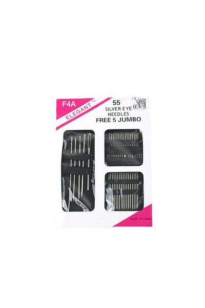 Choice 55pcs 55 Pieces Stainless Steel Big Eye Hand Sewing Needles Set With Different Sizes For Sewing Need