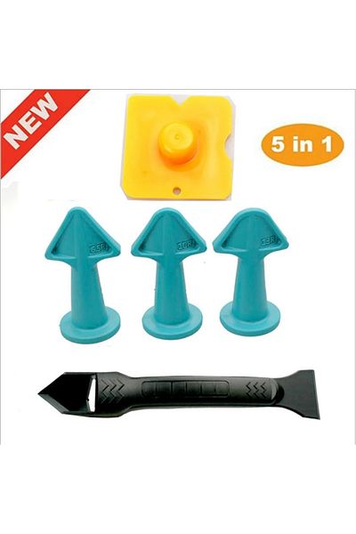 Choice Sky Blue 5pcs Caulking Nozzle Applicator Finishing Tool Spatula Plastic Glue Shovel Tile Brick Joint