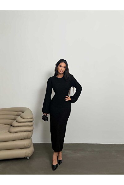 kenza'a Γυναικείο ισπανικό πλεκτό φόρεμα με μοτίβο μανίκι