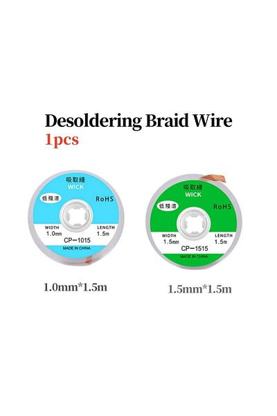 Choice 1.5mm 1pcs 1pcs 1.0-1.5mm Desoldering Mesh Braid Tape Copper Welding Point Solder Remover Wire Solde