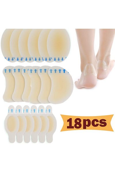 Choice 18 Pieces 15 Pieces Blister Plasters Invisible Hydrocolloid Gel Blister Bandages Blister Cushion Pad