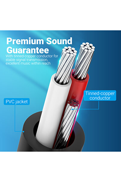 Choice 2m Vention 6.5mm to Double 6.5mm Audio Cable Male to Male Aux Cable for Mixer Speaker Amplifier 6.5