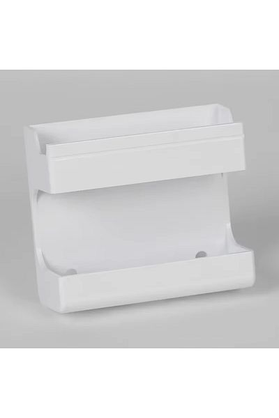 Choice 2pcs White 2pcs Wall-mounted Adhesive Mobile Phone Charging Stand Remote Control Storage Box Can Be