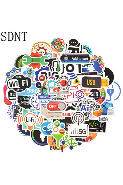 Choice 50 قطعة من ملصقات البرمجة الإبداعية لبرامج بيانات تكنولوجيا الإنترنت...