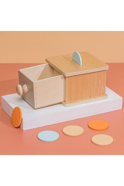 Choice 5 887 Montessori Wooden Toys 5 In 1 Object Permanence Box Ball Coin Drop Toy House Rainbow Spinning