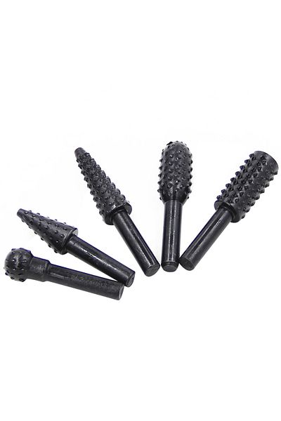 Choice 5pc Black Woodworking Wolf Tooth Stick Rotary File DIY Grinding Accessories Set Electric Grinding...