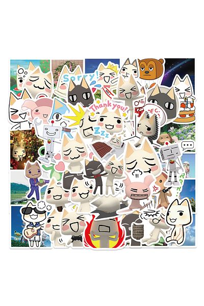 Choice 50pcs-random 50pcs Cartoon Toro Inoue Cat Stickers Kawaii Waterproof Graffiti Vinyl Decals For Lapto