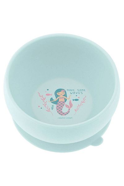 Stephen Joseph Green Silicone Food Bowl - Mermaid 6 Months+