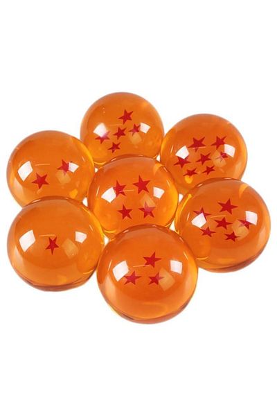 Choice No Box 7pcs Dragon Ball Z 3.5cm Stars Crystal Ball Anime Orange Crystal Desktop Ornaments Toys Colle