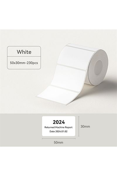 NiiMbot White 5030 White Label Paper Waterproof Self-adhesive Label Paper For B1 B21 Mini Label Prin