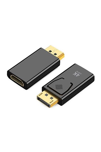 Choice محول أسود 4K DisplayPort إلى HDMI متوافق مع محول DP ذكر إلى أنثى HDMI متوافق مع 1080p Vi