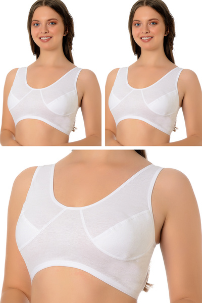 AKALA مجموعة من 3 قطع من حمالات الصدر نصفية من القطن الممشط بنسبة 100% 3004 -...