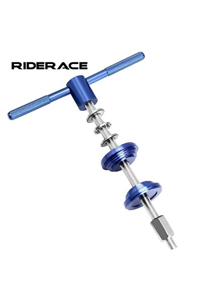 Choice أدوات تثبيت دعامة سفلية للدراجة RIDERACE باللون الأزرق، أداة ضغط سماعة...