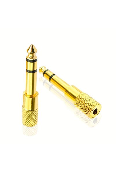 Choice Gold 1 Piece High-quality 3.5mm To 6.5mm Jack Audio Adapter For Stereo Aux Conversion