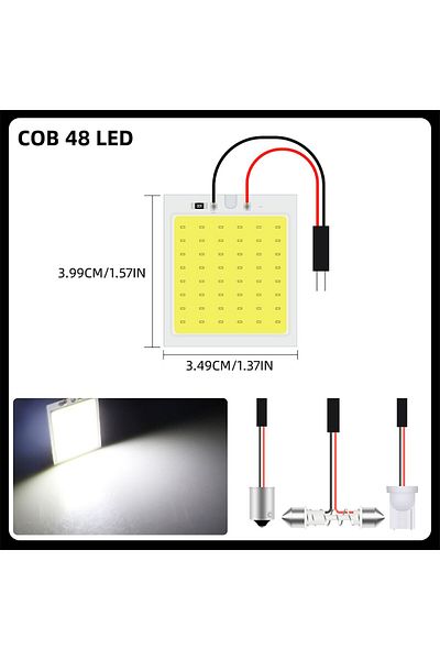 Choice 4 مجموعات 48SMD 4 قطع Festoon Led Cob Led لمبات 31 مم 36 مم 39 مم 41 مم مع T10 Ba9s C5w مقبس إضاءة قبة السيارة