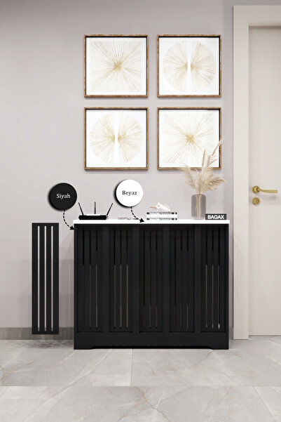 BAGAX Efes Model, Siyah Üstü Beyaz Renk,iç Ölçü 96 Cm Dış Ölçü 100 Cm Petek Kaplama, Dresuar