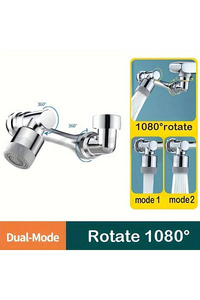 Choice Double Mode 1080° Rotatable Extension Faucet Sprayer Head 2 Spray Modes Universal Bathroom Tap Exten